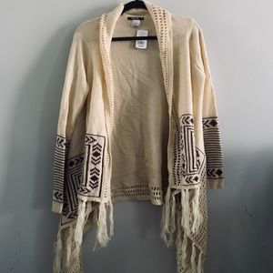 Open front geometric cardigan